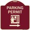 Signmission Parking Permit With Right ArrowHeavy-Gauge Aluminum Architectural Sign, 18" x 18", BU-1818-23401 A-DES-BU-1818-23401 - alternate 1